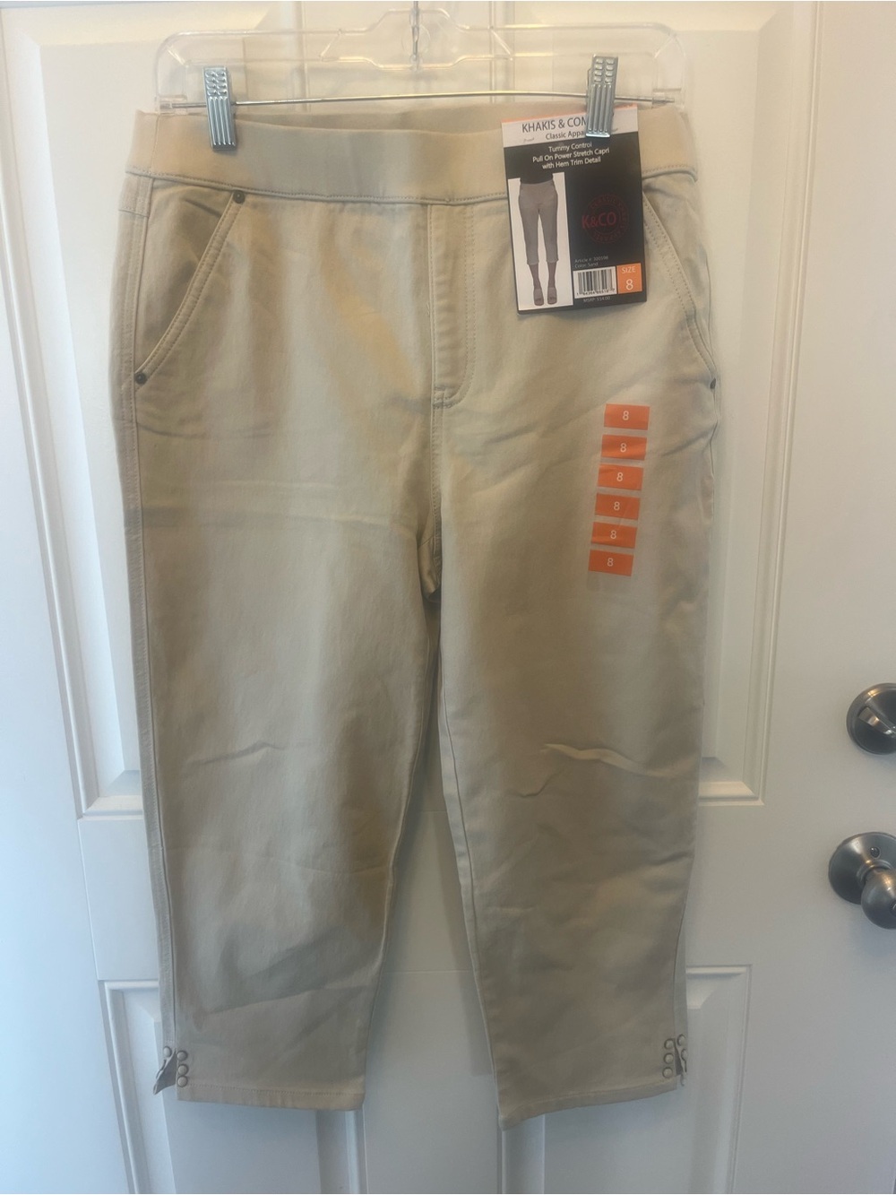 Khakis & Co Tan Pull-On Capri Pants